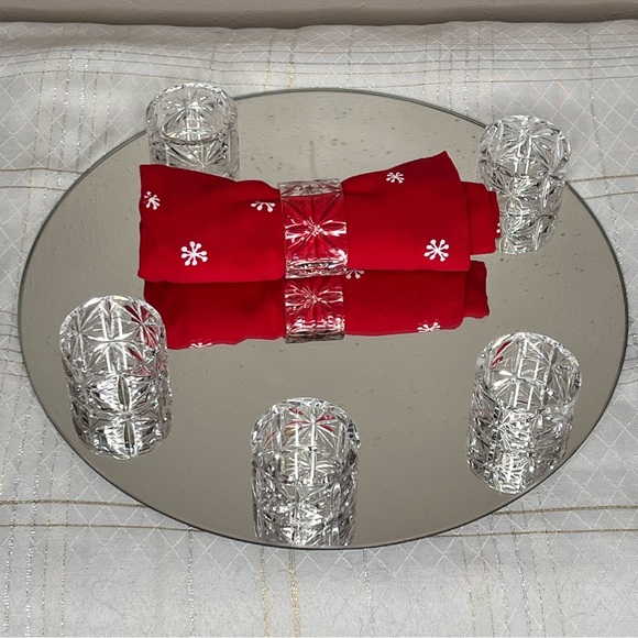 Crystal Napkin Rings Set Of 6 made in Hungary - Picture 3 of 6